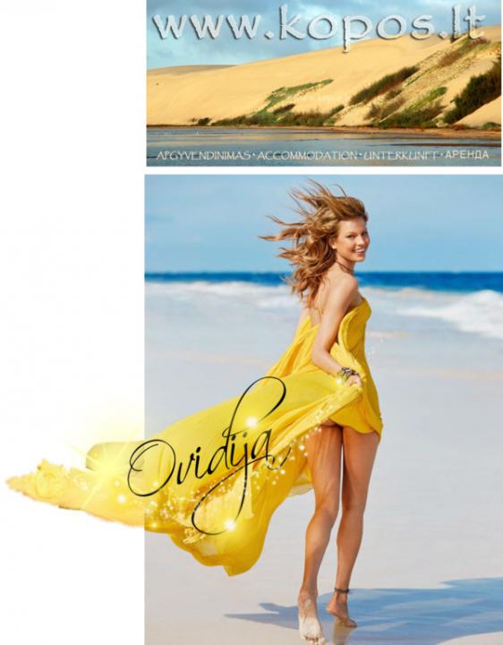 Girl yellow dress by the beach